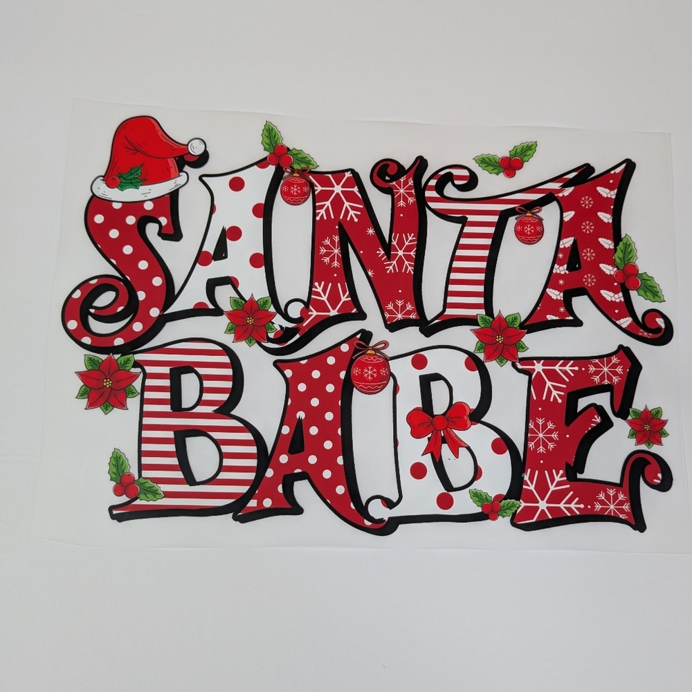 DTF Transfer Santa Baby Theme READY TO PRESS‎